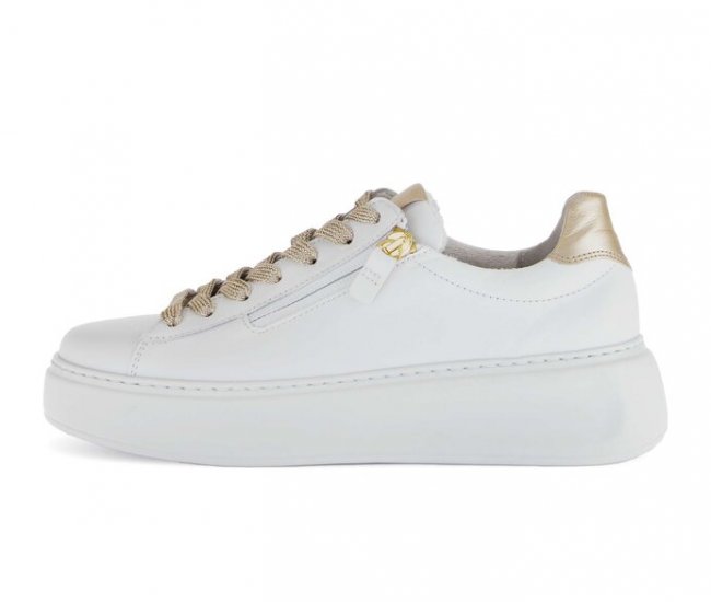 Gabor Damen Sneaker Low Weiß - Materialmix Leder