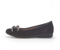 Gabor Damen Sportliche Ballerina Schwarz - Rauleder