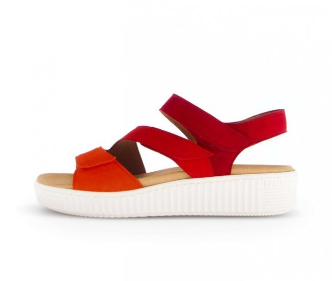 Gabor Damen Plateau Sandale Rot - Rauleder