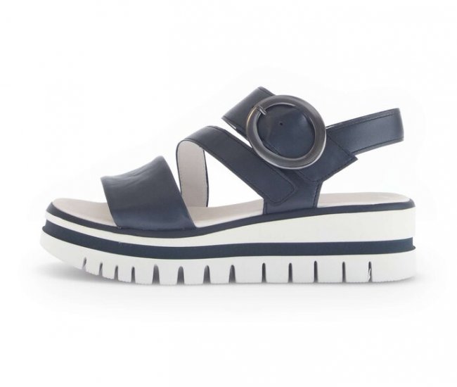 Gabor Damen Plateau Sandale Blau - Glattleder