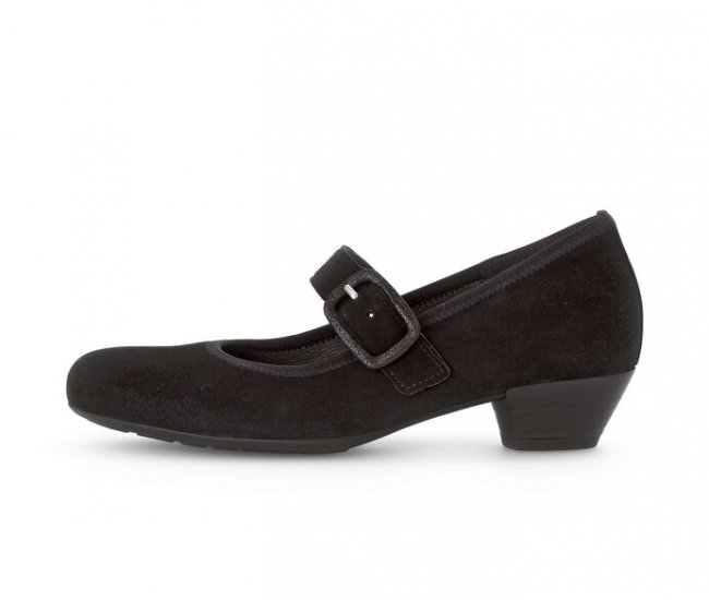 Gabor Damen Spangenpumps Schwarz - Rauleder