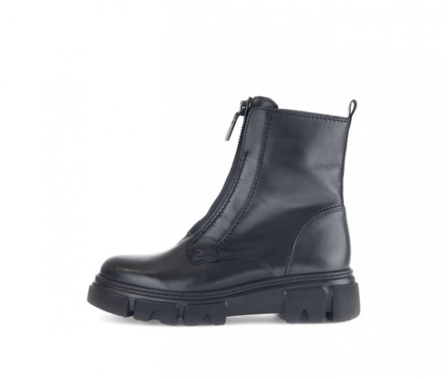 Gabor Damen Sportliche Stiefelette Schwarz - Glattleder