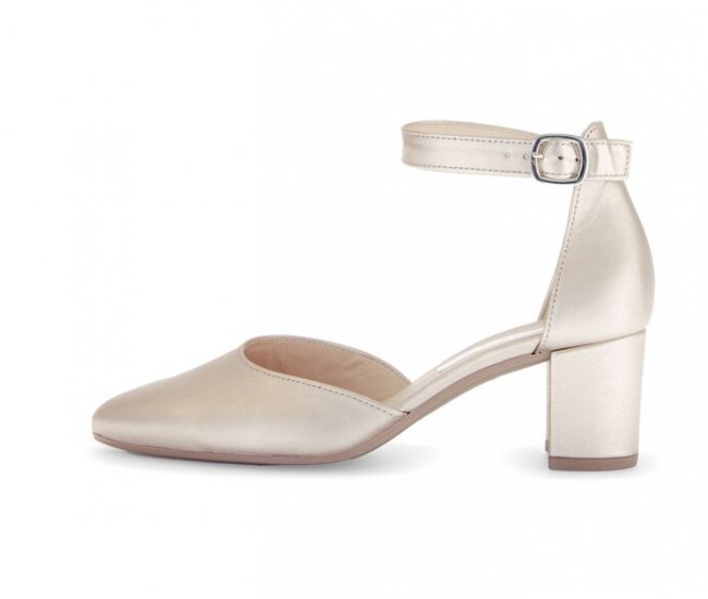 Gabor Damen Spangenpumps Gold - Effektleder