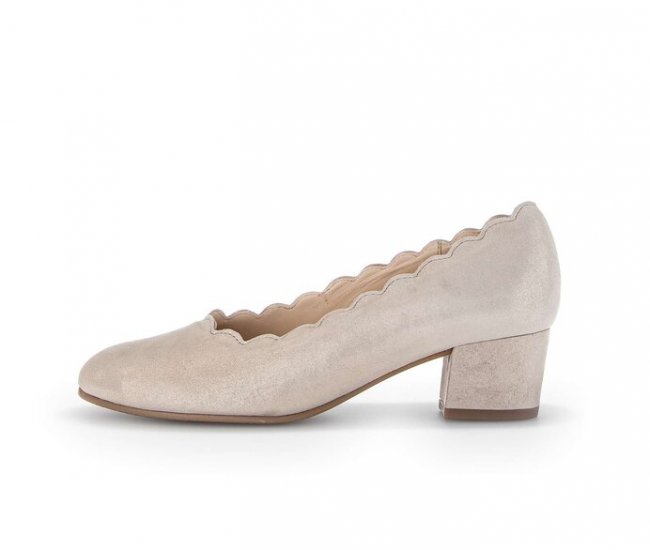 Gabor Damen Eleganter Pumps Beige - Effektleder