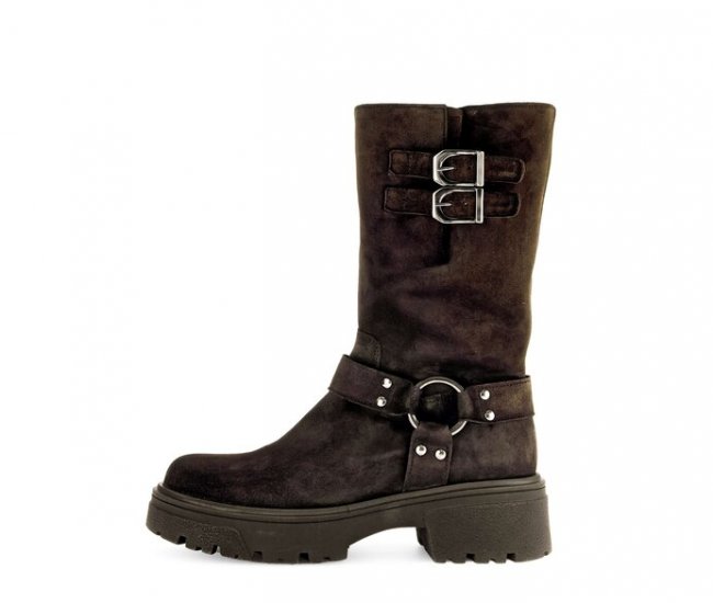 Gabor Damen Biker Boots Braun - Rauleder