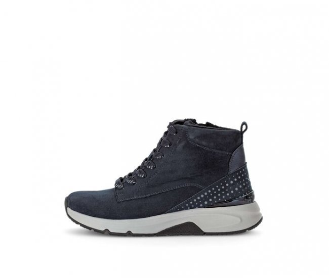 Gabor Damen Sportliche Stiefelette Blau - Rauleder