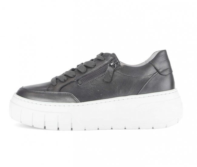Gabor Damen Sneaker Low Grau - Glattleder