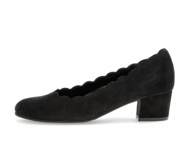 Gabor Damen Eleganter Pumps Schwarz - Rauleder