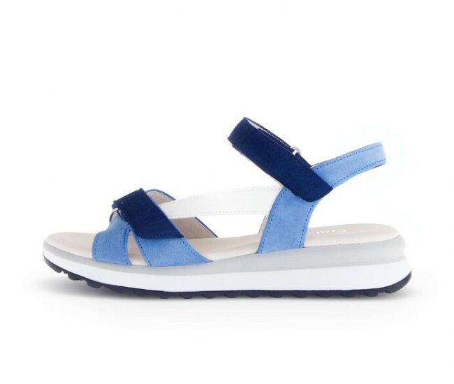 Gabor Damen Riemchensandale Blau - Materialmix Leder
