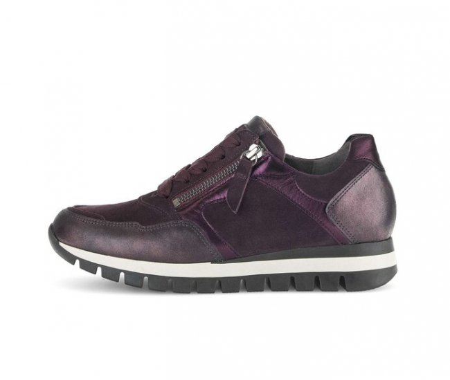 Gabor Damen Sneaker Low Lila - Materialmix Leder