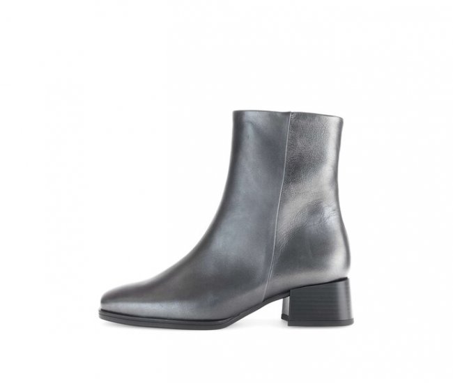 Gabor Damen Elegante Stiefelette Silber - Glattleder