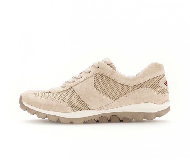 Gabor Damen Sneaker Low Beige - Materialmix Leder/Lederimitat