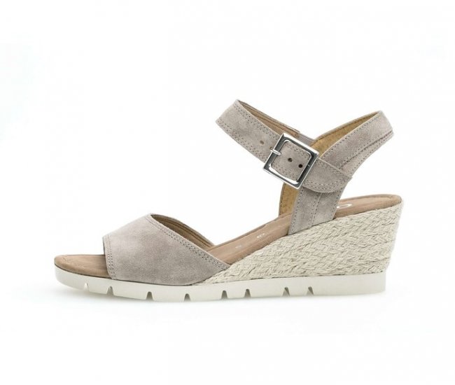 Gabor Damen Keilsandalette Beige - Rauleder