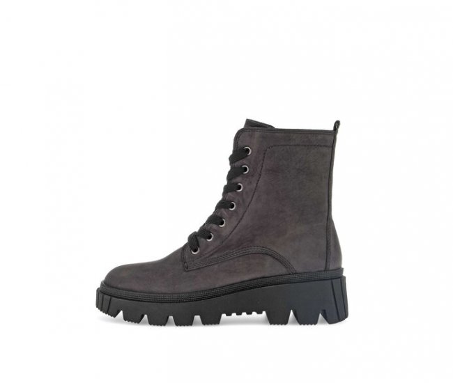 Gabor Damen Schnürstiefelette Grau - Rauleder