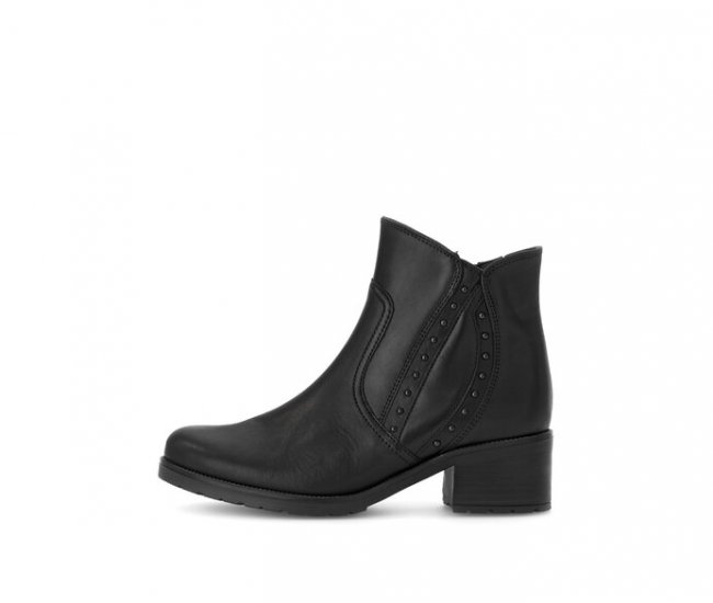 Gabor Damen Elegante Stiefelette Schwarz - Glattleder