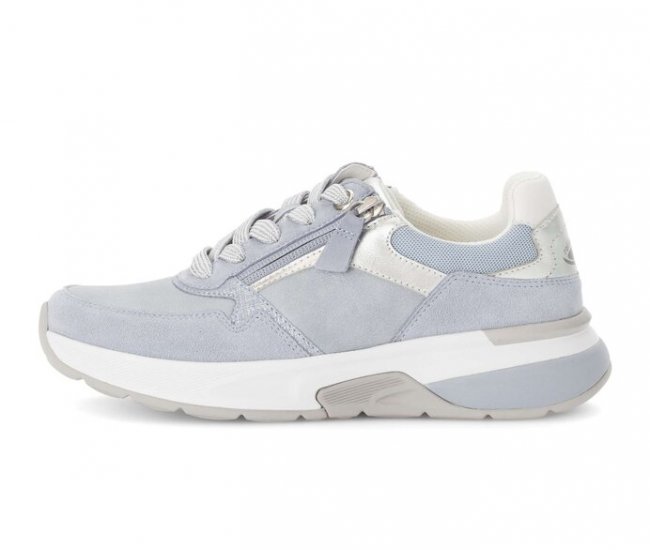 Gabor Damen Sneaker Low Blau - Materialmix Leder/Lederimitat