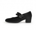 Gabor Damen Spangenpumps Schwarz - Rauleder