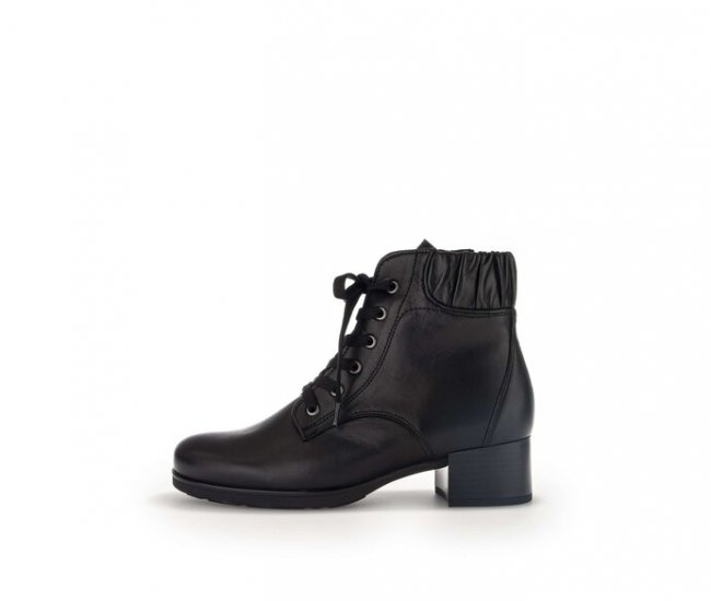 Gabor Damen Schnürstiefelette Schwarz - Glattleder