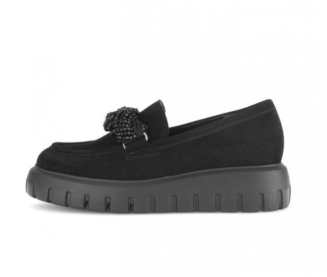 Gabor Damen Loafer Schwarz - Rauleder