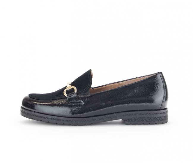 Gabor Damen Slipper Schwarz - Lackleder