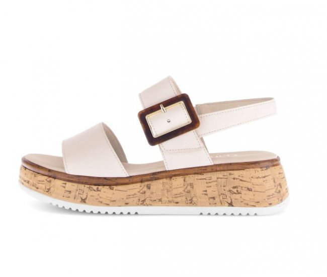 Gabor Damen Plateau Sandale Creme - Glattleder