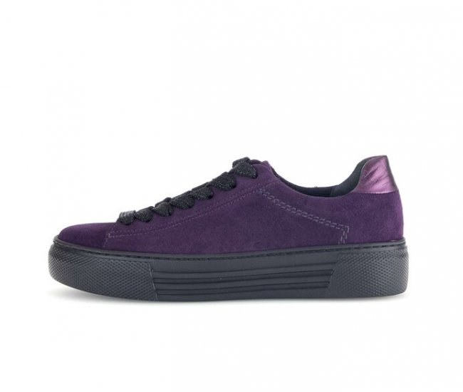 Gabor Damen Sneaker Low Lila - Materialmix Leder