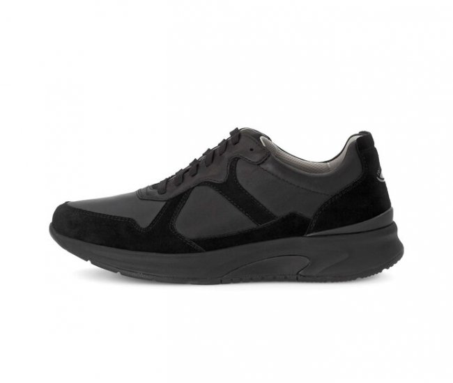 Gabor Herren Rollingsoft Sneaker Low Schwarz - Materialmix Leder