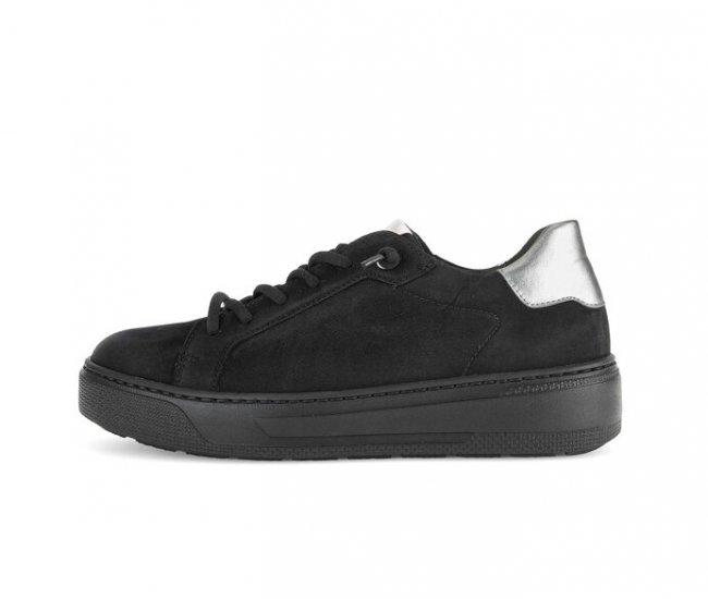 Gabor Damen Sneaker Low Schwarz - Materialmix Leder