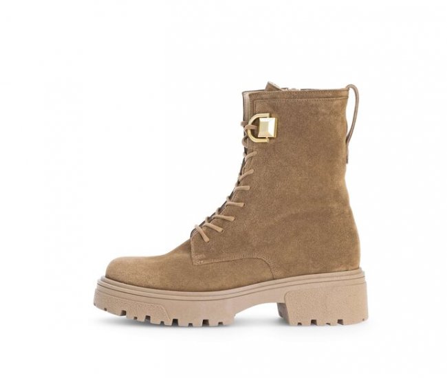 Gabor Damen Biker Boots Braun - Rauleder