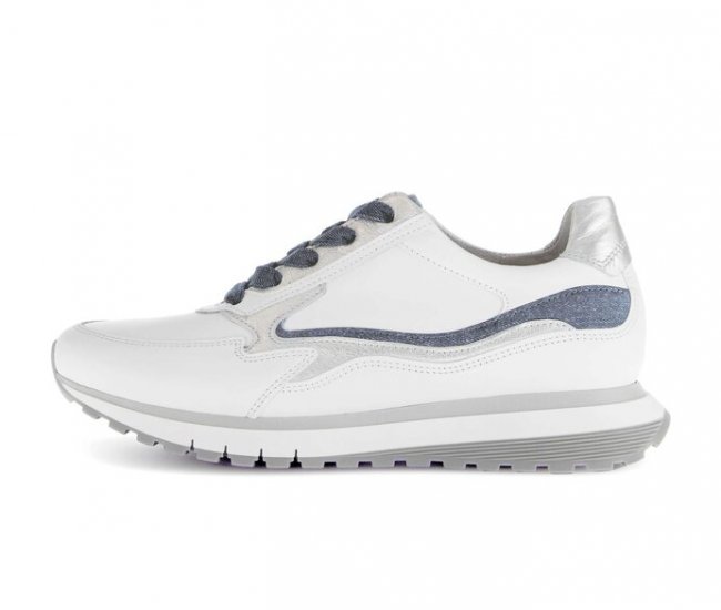 Gabor Damen Sneaker Low Weiß - Materialmix Leder
