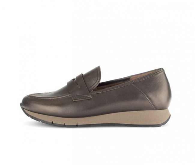 Gabor Damen Slipper Bronze - Glattleder