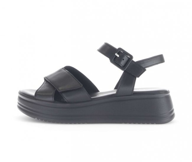 Gabor Damen Plateau Sandale Schwarz - Glattleder