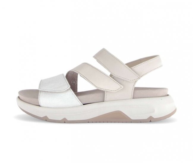 Gabor Damen Riemchensandale Gold - Materialmix Leder