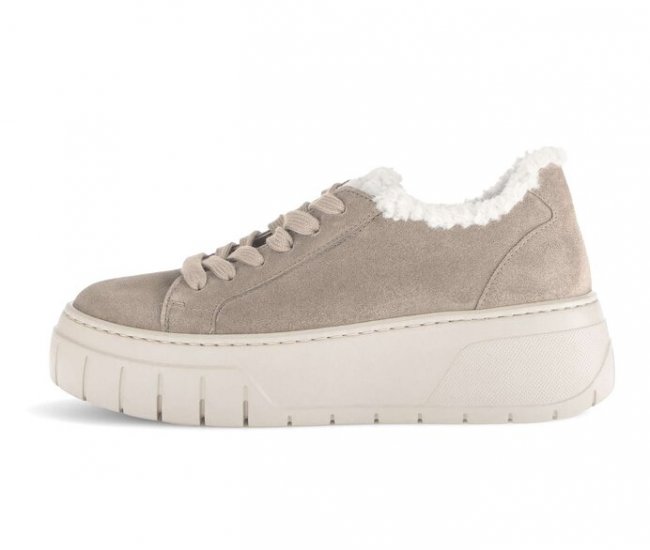 Gabor Damen Sneaker Low Beige - Materialmix Leder/Lederimitat