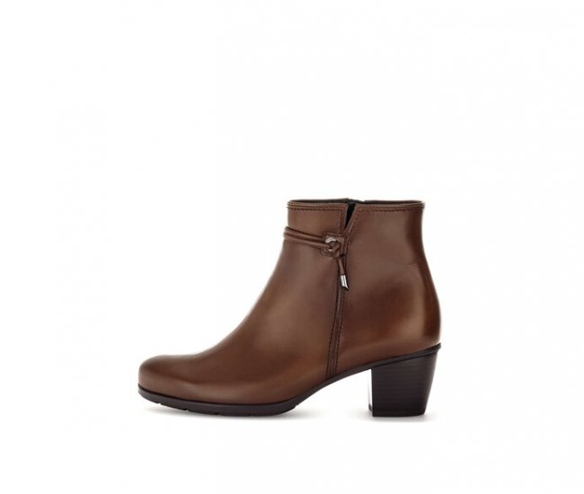 Gabor Damen Elegante Stiefelette Braun - Glattleder