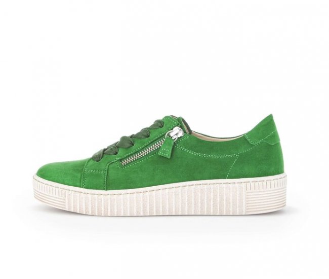 Gabor Damen Sneaker Low Grün - Rauleder