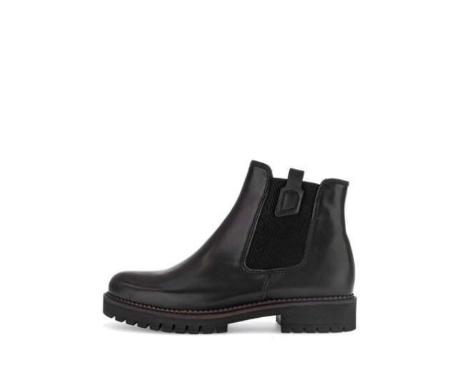 Gabor Damen Chelsea Boot Schwarz - Glattleder