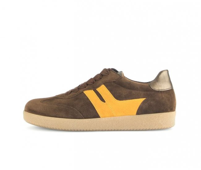 Gabor Damen Sneaker Low Braun - Materialmix Leder
