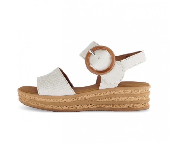 Gabor Damen Plateau Sandale Beige - Glattleder