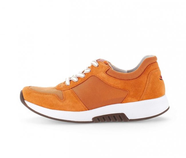 Gabor Damen Sneaker Low Orange - Materialmix Leder/Lederimitat