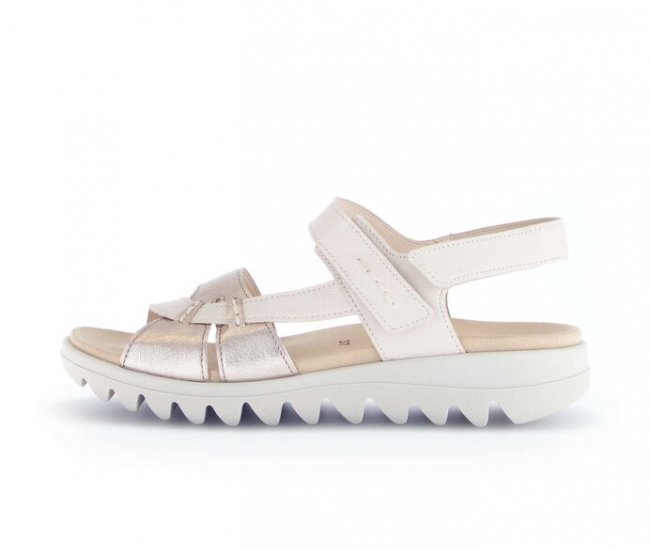 Gabor Damen Riemchensandale Rosa - Materialmix Leder