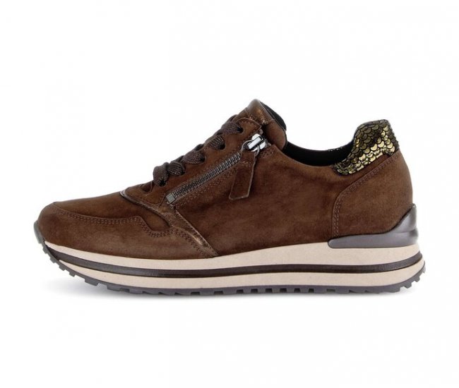 Gabor Damen Sneaker Low Braun - Materialmix Leder