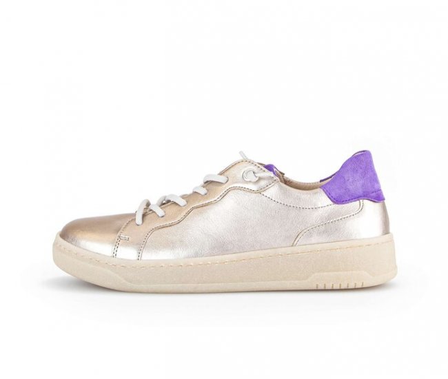 Gabor Damen Sneaker Low Gold - Materialmix Leder