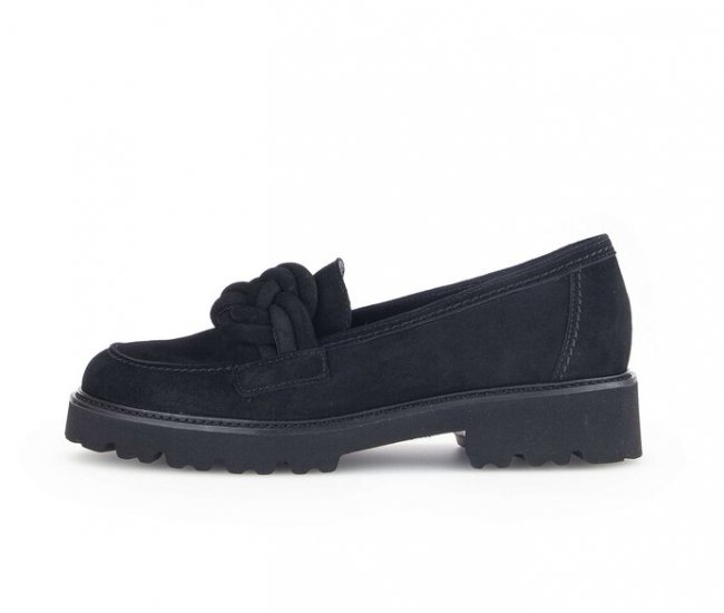 Gabor Damen Loafer Schwarz - Rauleder