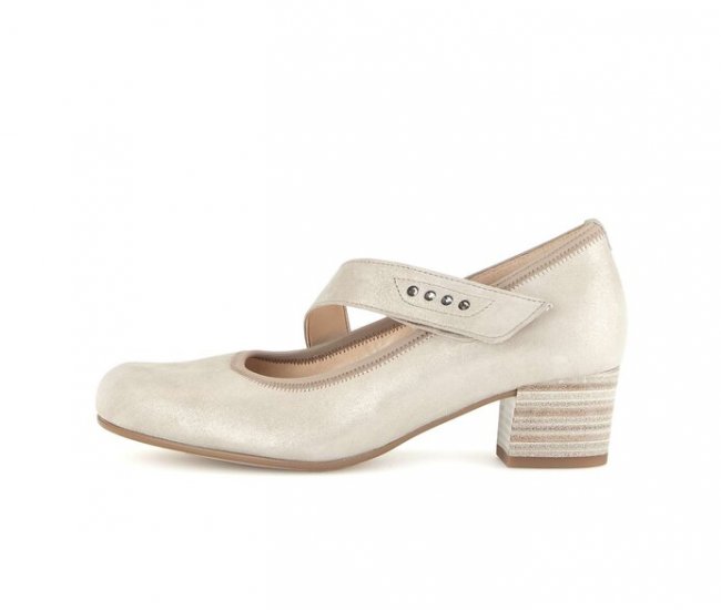 Gabor Damen Spangenpumps Beige - Effektleder