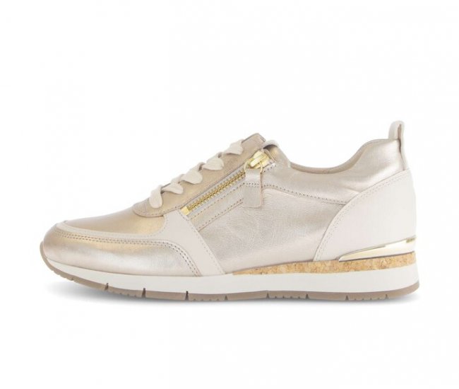Gabor Damen Sneaker Low Beige - Materialmix Leder