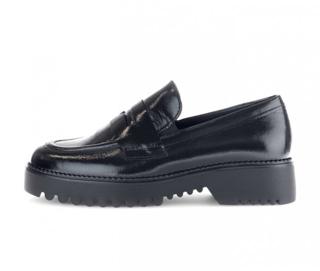 Gabor Damen Loafer Schwarz - Lackleder