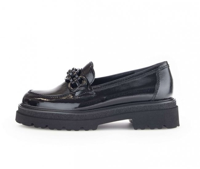 Gabor Damen Loafer Schwarz - Lackleder