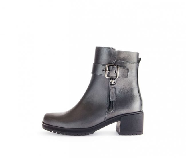 Gabor Damen Plateau Stiefelette Silber - Glattleder