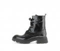 Gabor Damen Schnürstiefelette Schwarz - Lackleder